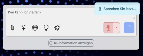 Direkte Spracheingabe